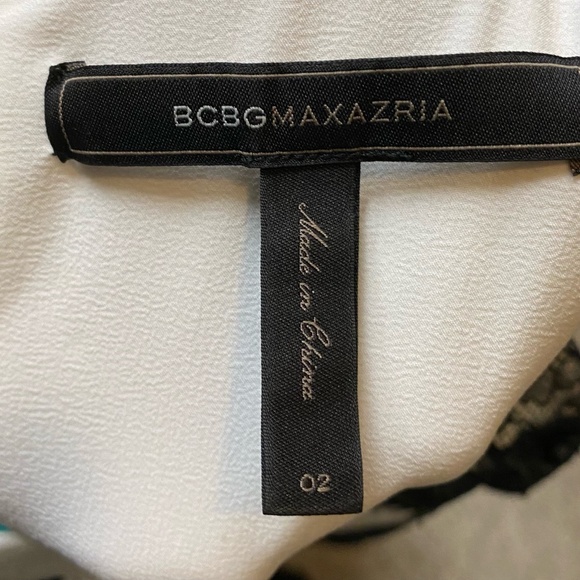 BCBG Layla Dress White With Black Lace - Picture 4 of 4